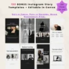 Product image of an Instagram Digital Planner with editable Canva templates for planning posts, reels, and stories.