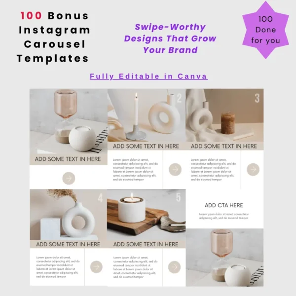 Product image of an Instagram Digital Planner with editable Canva templates for planning posts, reels, and stories.