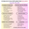Product image of a Social Media Planner available in both digital and printable formats, featuring content calendars and strategy sections.