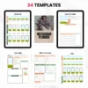 Product image of an Instagram Digital Planner with editable Canva templates for planning posts, reels, and stories.