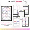 Product image of a Social Media Planner available in both digital and printable formats, featuring content calendars and strategy sections.