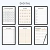 Product image of a reading planner with pages for book lists, reading logs, reviews, and reading goals.