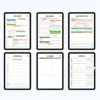 Product image of a YouTube planner with organized layouts for video ideas, upload scheduling, and analytics tracking.