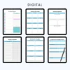 Product image of an anxiety and depression journal with pages for mood tracking, thought reflection, coping strategies, and gratitude logs.