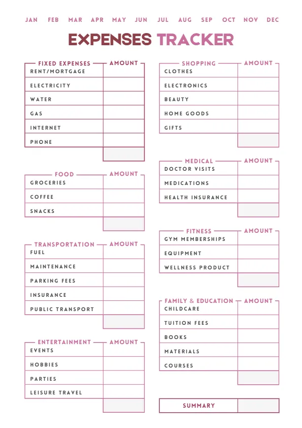 expenses-tracker-1 expenses tracker printable
