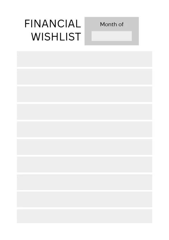 financial wishlist financial wishlist