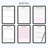 Product image of the Ultimate Girl Boss Planner with pages for business goals, branding, scheduling, and income tracking.