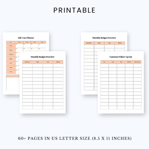 Product image of the Girl Boss Planner 2025 with pages for goal setting, business planning, daily routines, and financial tracking.