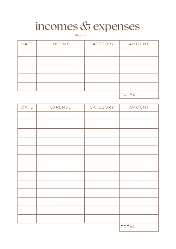 income-expenses-tracker income and expenses tracker printable