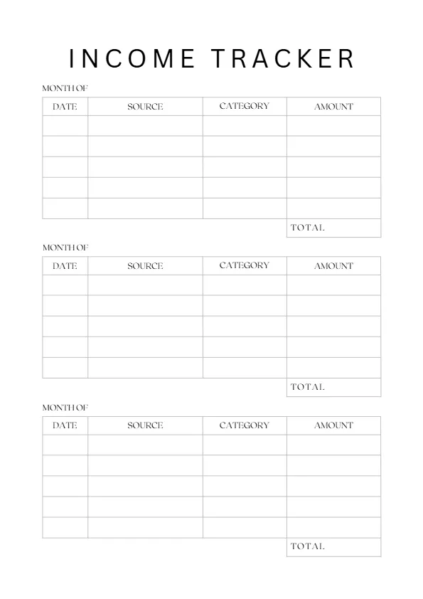 income-tracker income tracker printable