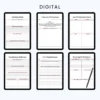 Product image of a Law of Attraction planner with pages for goal setting, affirmations, vision boards, and manifestation tracking.
