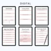 Product image of a manifestation planner with pages for affirmations, goal setting, visualization, and daily alignment.