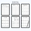 Product image of a reading and journaling planner with pages for book tracking, reflections, prompts, and personal insights.