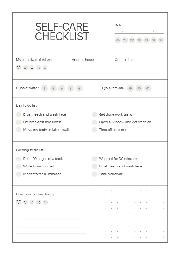 self-care-checklist-3 self care checklist printable