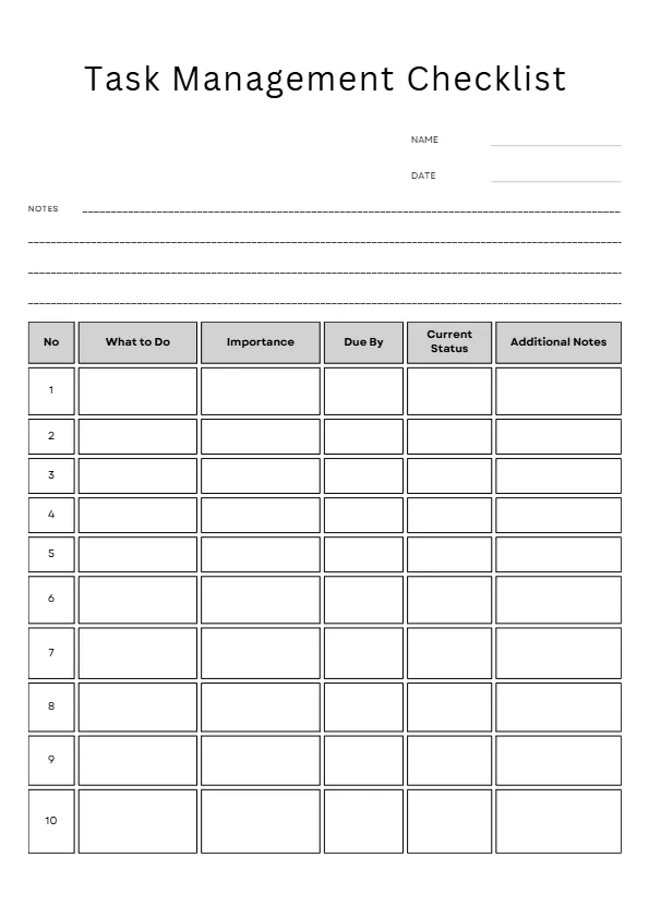 task-checklist-1 task management checklist printable