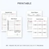 Product image of a life planner template with pages for goals, routines, habits, finances, and overall organization.