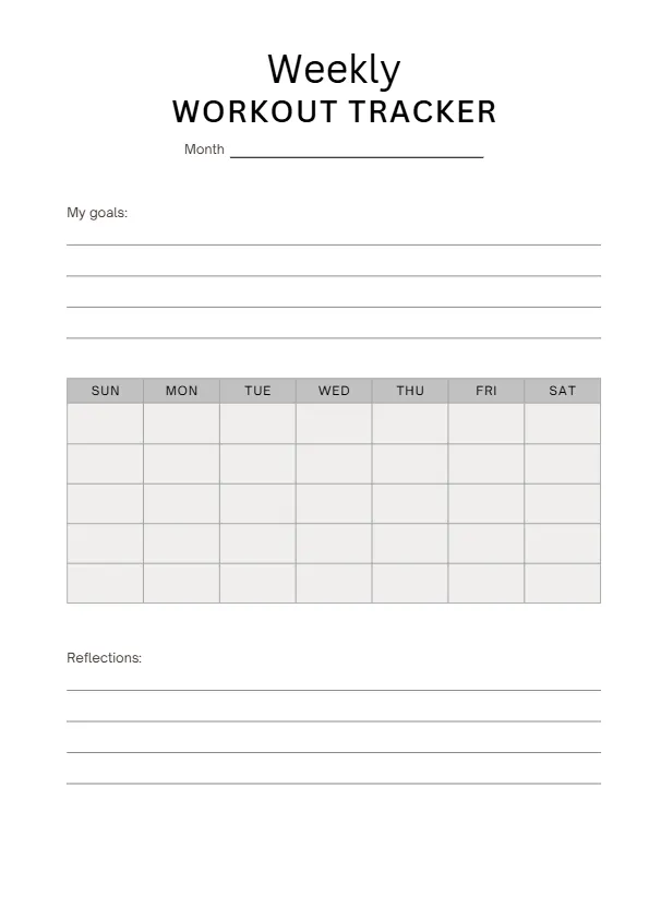 weekly-workout-tracker weekly workout tracker printable